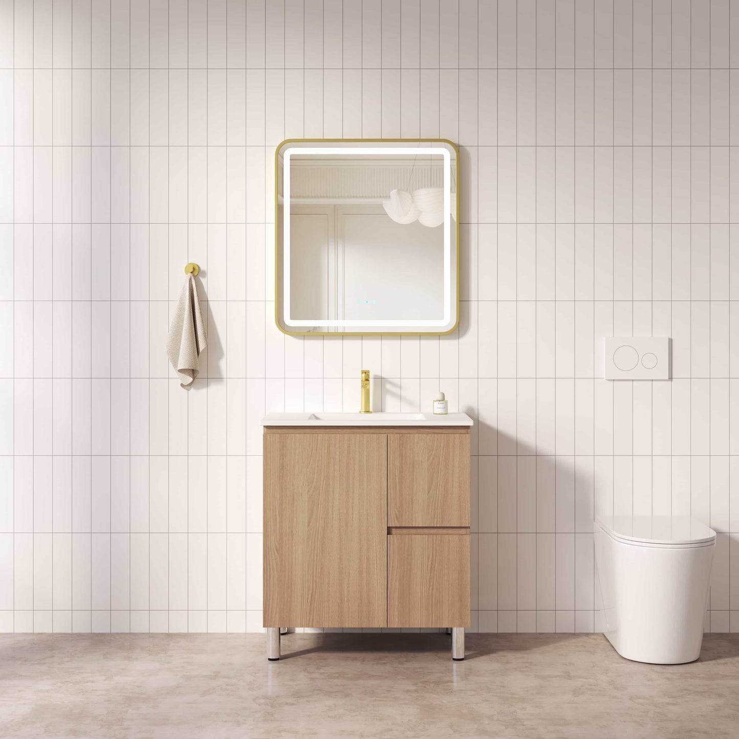 RITA 750mm Freestanding Cabinet (RHD)- Elegant Oak (+ TOP 75)
