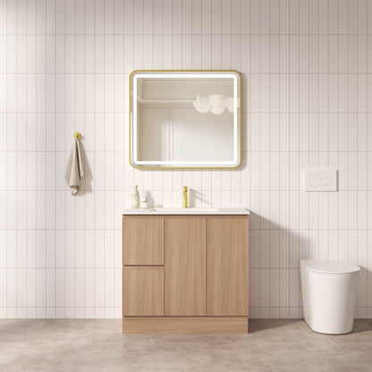 RITA 900mm Freestanding Cabinet (LHD)- Elegant Oak (+ ST-90-LW + KB-90HE-EO)