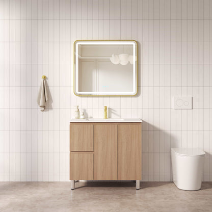 RITA 900mm Freestanding Cabinet (LHD)- Elegant Oak (+ TOP 90 + KB-90HE-EO)