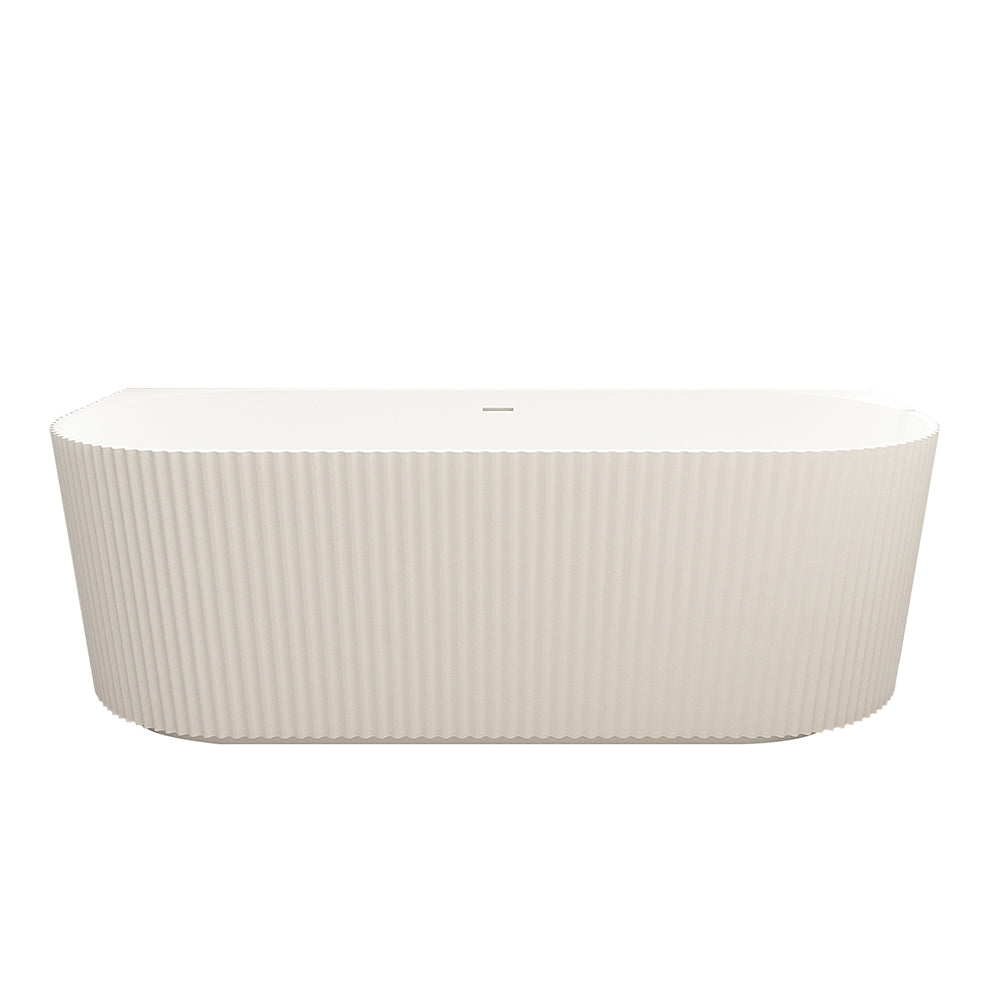 Rose Fluted Back-to-Wall Bathtub - 1500mm / Matt White
