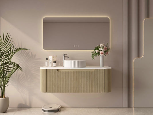 Rome 1200mm Wall-Hung Cabinet - Bur Oak - 1200mm / Bur Oak Cabinet Only