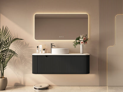 Rome 1200mm Wall-Hung Cabinet - Matt Black - 1200mm / Matt Black Cabinet Only