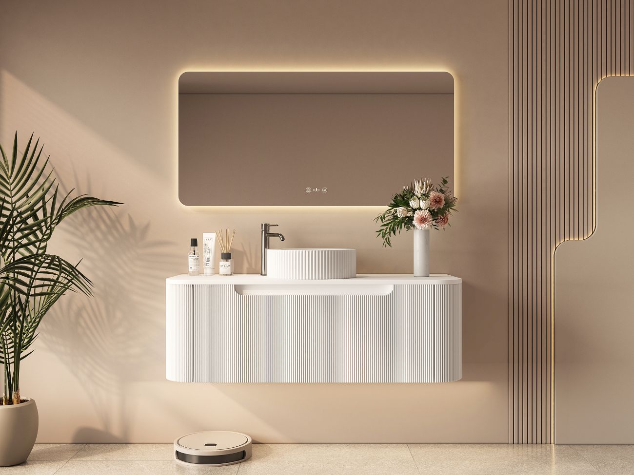 Rome 1200mm Wall-Hung Cabinet - Matt White - 1200mm / Matt White Cabinet Only