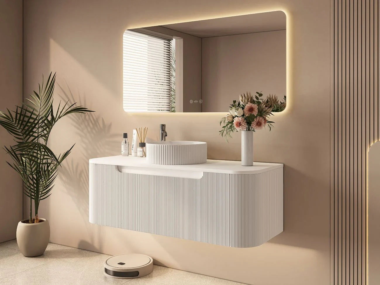 Rome 1200mm Wall-Hung Cabinet - Matt White - 1200mm / Matt White Cabinet Only