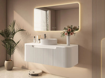 Rome 1200mm Wall-Hung Cabinet - Matt White - 1200mm / Matt White Cabinet Only