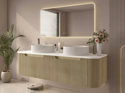 Rome 1500mm Wall-Hung Cabinet - Bur Oak - 1500mm / Bur Oak Cabinet Only