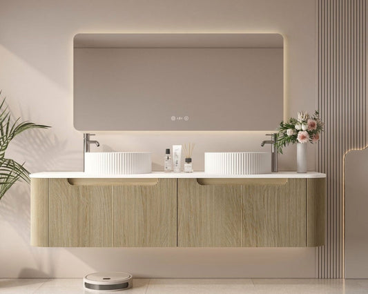 Rome 1800mm Wall-Hung Cabinet - Bur Oak - 1800mm / Bur Oak Cabinet Only