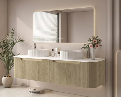 Rome 1800mm Wall-Hung Cabinet - Bur Oak - 1800mm / Bur Oak Cabinet Only