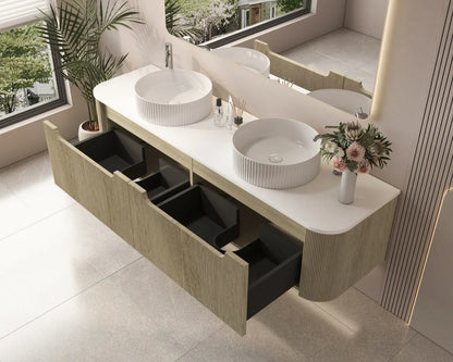 Rome 1800mm Wall-Hung Cabinet - Bur Oak - 1800mm / Bur Oak Cabinet Only