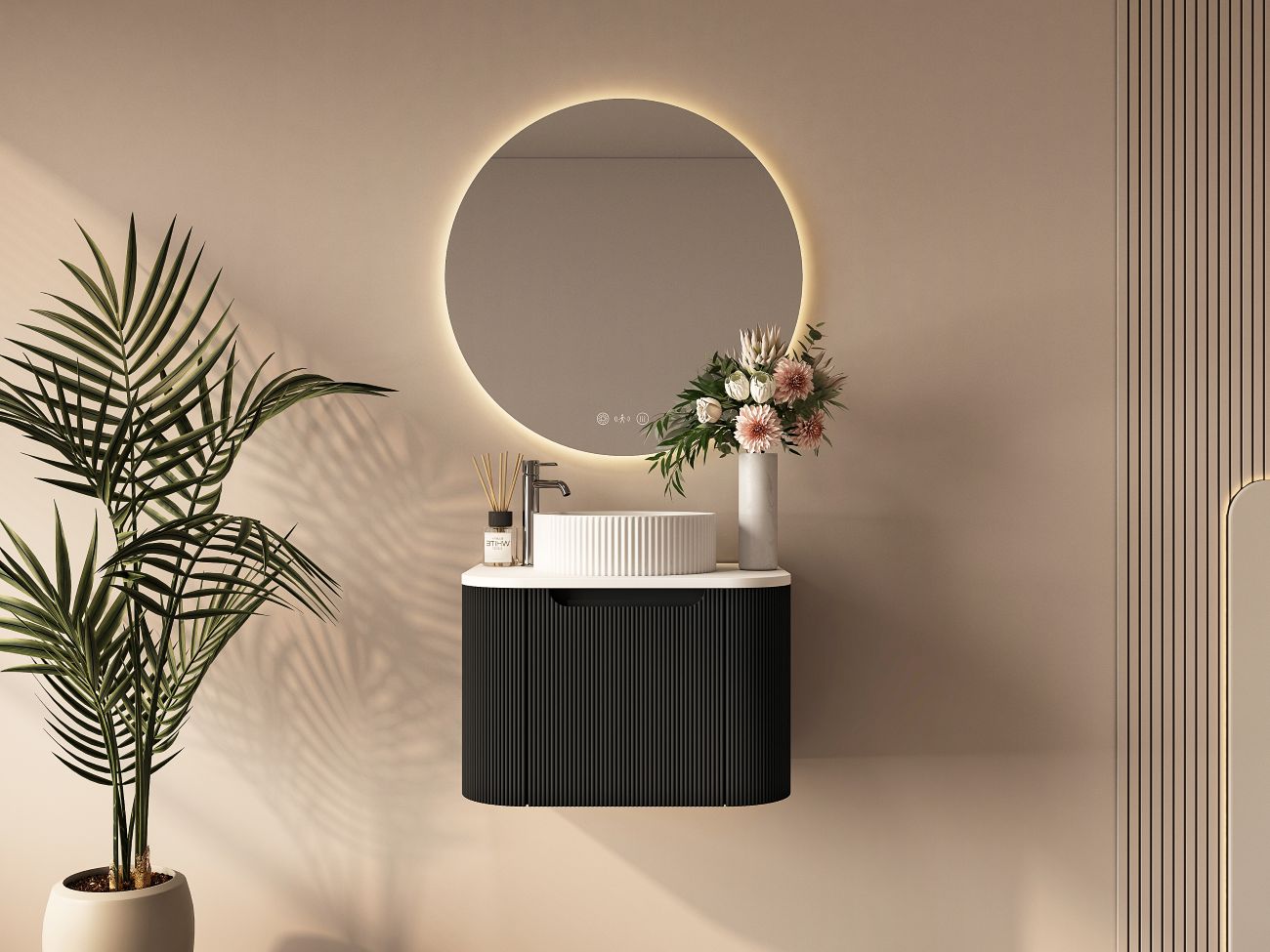 Rome 600mm Wall-Hung Cabinet - Matt Black - 600mm / Matt Black Cabinet Only
