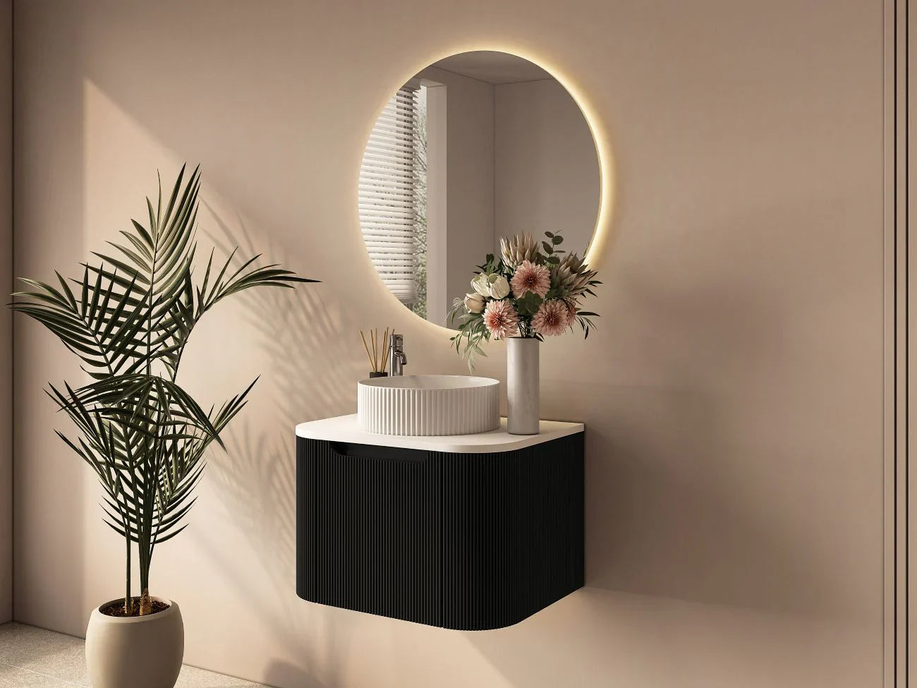 Rome 600mm Wall-Hung Cabinet - Matt Black - 600mm / Matt Black Cabinet Only