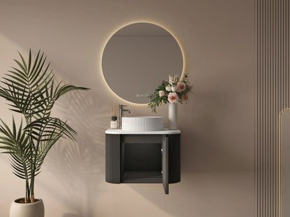Rome 600mm Wall-Hung Cabinet - Matt Black - 600mm / Matt Black Cabinet Only