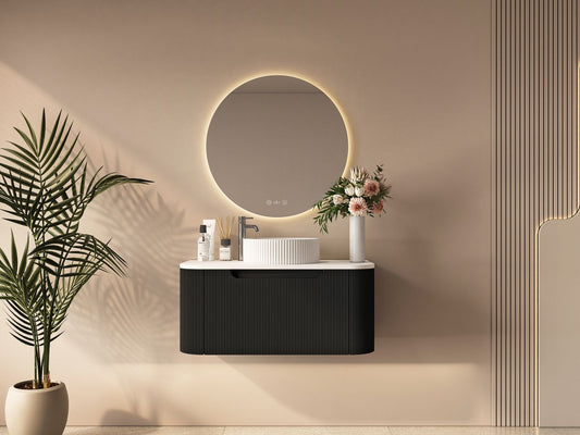 Rome 750mm Wall-Hung Cabinet - Matt Black - 750mm / Matt Black Cabinet Only
