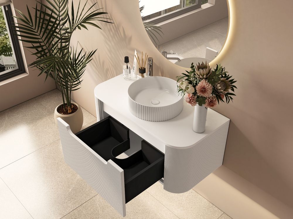 Rome 750mm Wall-Hung Cabinet - Matt White - 750mm / Matt White Cabinet Only