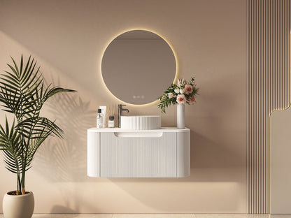 Rome 900mm Wall-Hung Cabinet - Matt White - 900mm / Matt White Cabinet Only