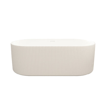 Rose Fluted V-Groove Freestanding Bathtub - 1500mm / Matt White