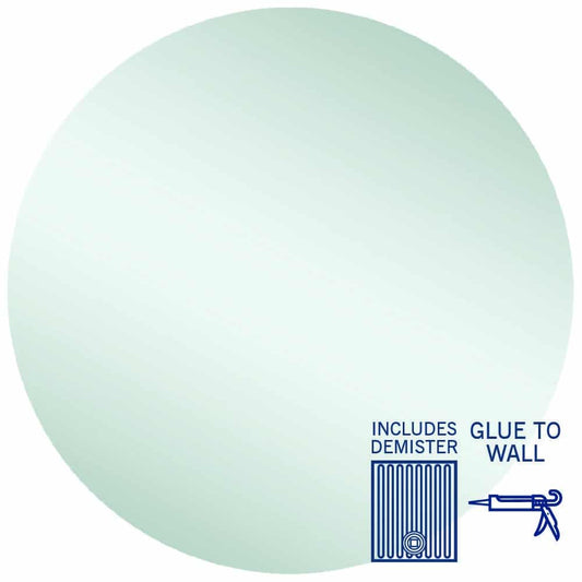 RR9090GTD Round Polished Edge Mirror with Demister