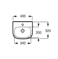 Roca Debba Wall Basin 400X320 1Th Of Wh 9506366