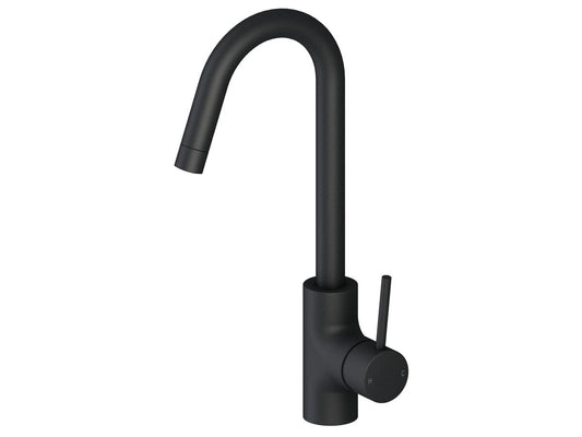 Mizu Drift Mk2 Gooseneck Sink Mixer Tap Matte Black (4 Star) 9509133