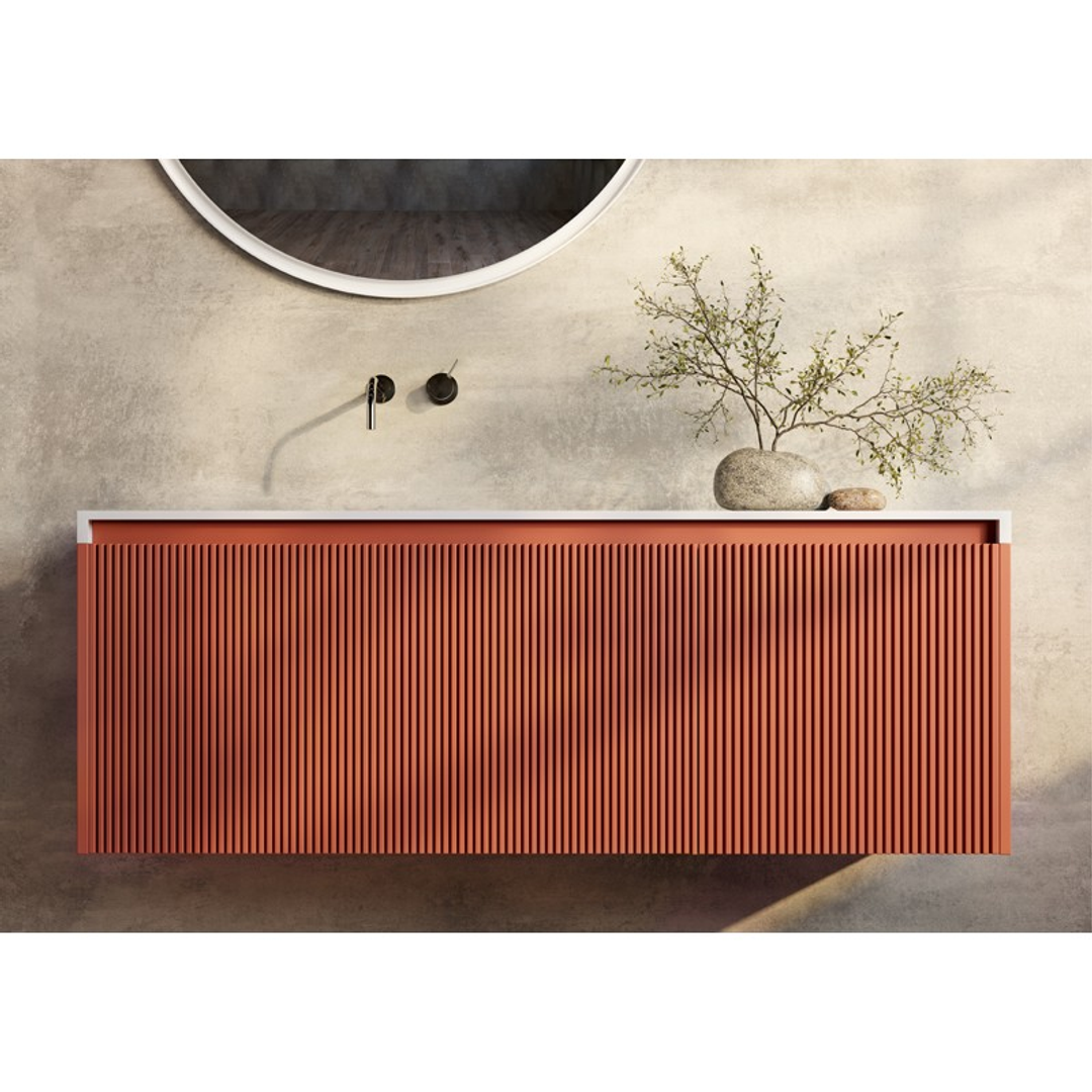 Belbagno Rimini 1200mm Wall Hung Vanity Includes Basin Potters Clay