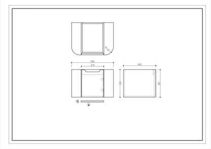 Rome 600mm Wall-Hung Cabinet - Matt White - 600mm / Matt White Cabinet & White Stone Top