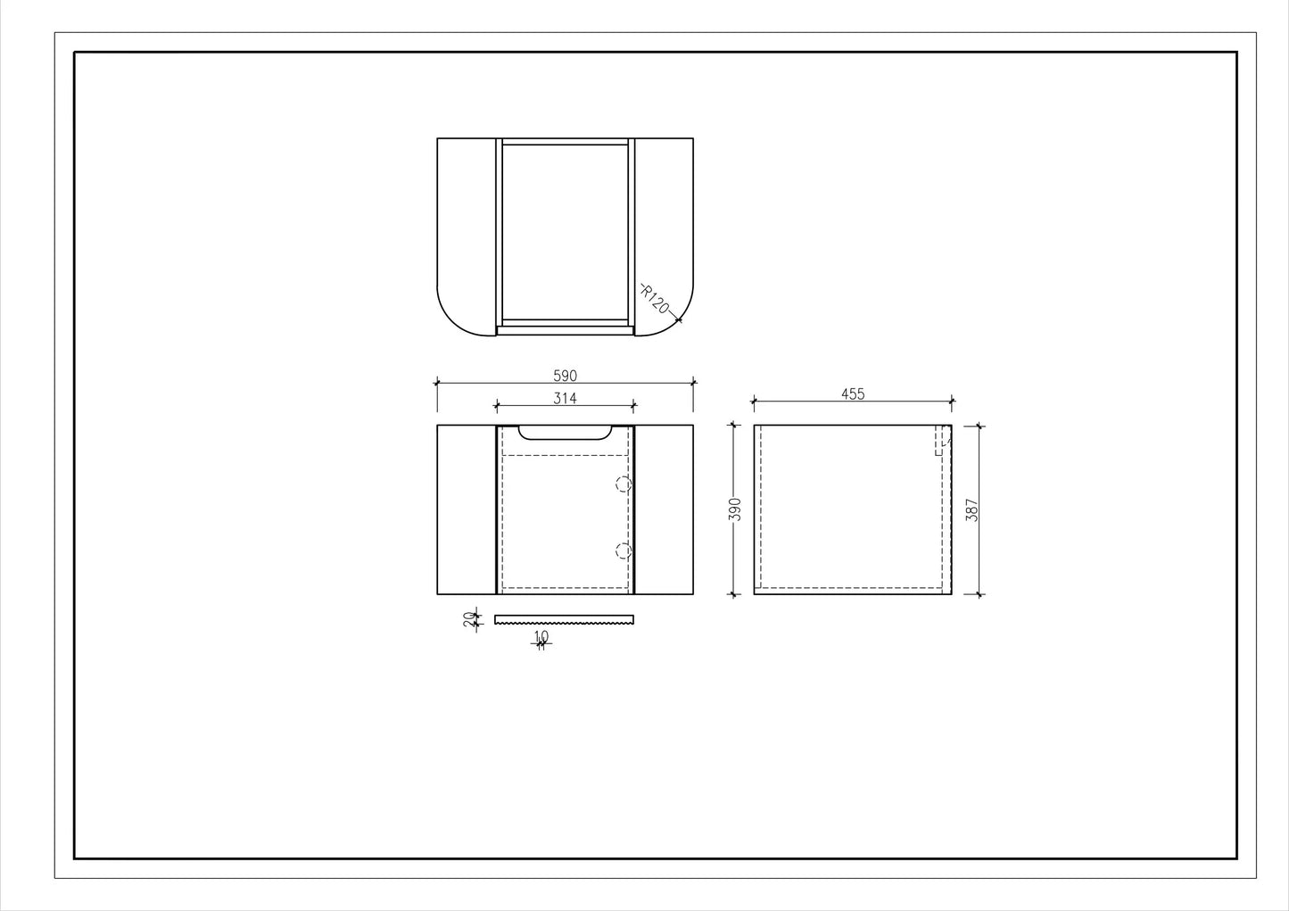 Rome 600mm Wall-Hung Cabinet - Bur Oak - 600mm / Bur Oak Cabinet & White Stone Top