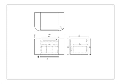 Rome 750mm Wall-Hung Cabinet - Matt White - 750mm / Matt White Cabinet & White Stone Top
