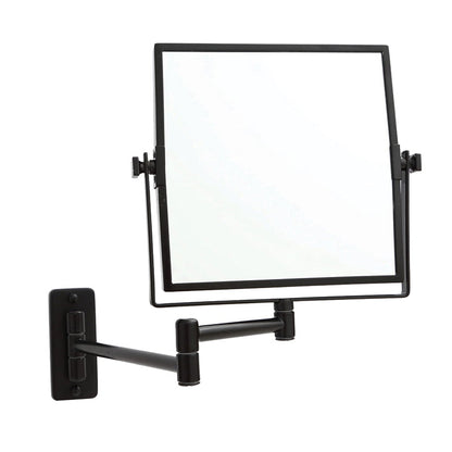 200mm ThermoGroup Square Makeup Mirror 1&5x Magnification Matt Black/Chrome