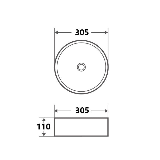 Sasso 30 Counter-top Round Basin - Matt White