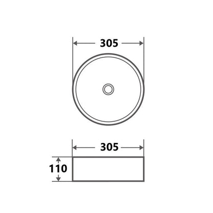 Sasso 30 Counter-top Round Basin - Matt White