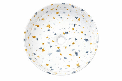 Sasso 36 Counter-top Round Basin - Gold Terrazzo