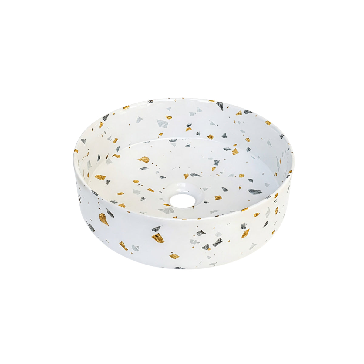 Sasso 36 Counter-top Round Basin - Gold Terrazzo