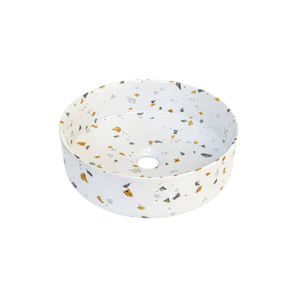 Sasso 36 Counter-top Round Basin - Gold Terrazzo