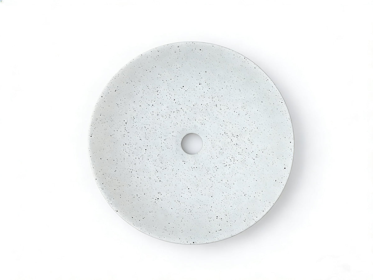 Sasso 40 Counter-top Round Basin - Speckled White
