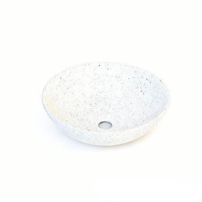 Sasso 40 Counter-top Round Basin - Speckled White