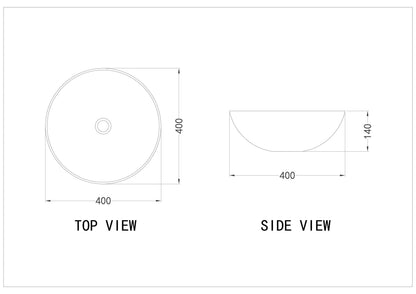Sasso 40 Counter-top Round Basin - Speckled White