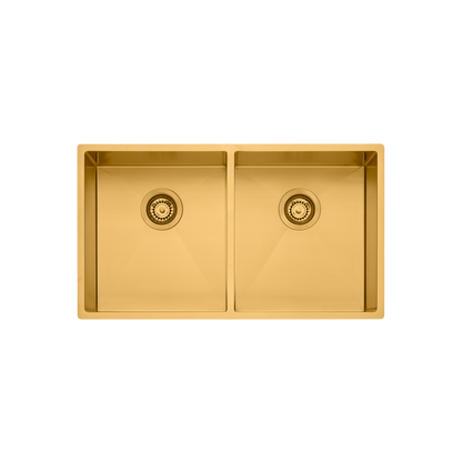 Oliveri Spectra Double Bowl Sink Brushed Gold