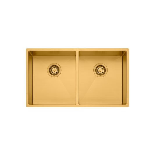 Oliveri Spectra Double Bowl Sink Brushed Gold