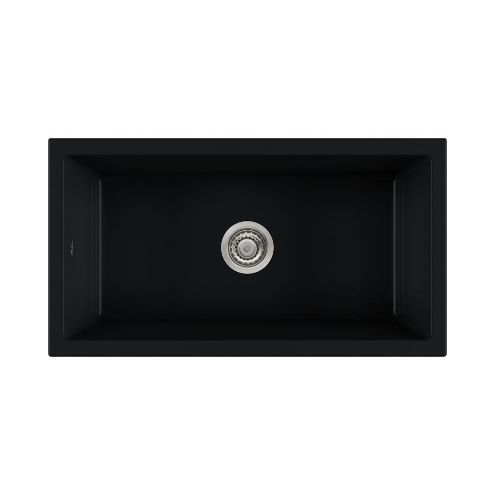 Oliveri Sicily Fireclay Farmhouse Countertop or Undermount Sink Matte Black