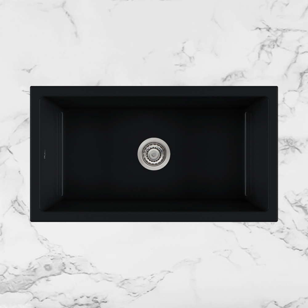 Oliveri Sicily Fireclay Farmhouse Countertop or Undermount Sink Matte Black