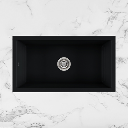 Oliveri Sicily Fireclay Farmhouse Countertop or Undermount Sink Matte Black