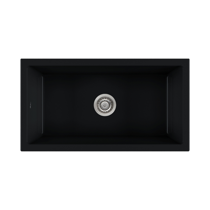 Oliveri Sicily Fireclay Farmhouse Countertop or Undermount Sink Matte Black