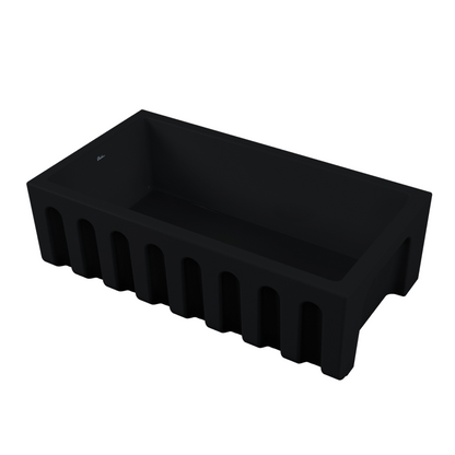 Oliveri Sicily Fireclay Farmhouse Countertop or Undermount Sink Matte Black