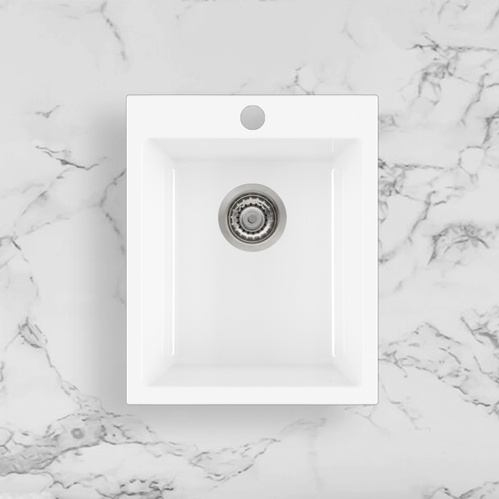 Oliveri Sicily Single Bowl Fireclay Topmount Sink White