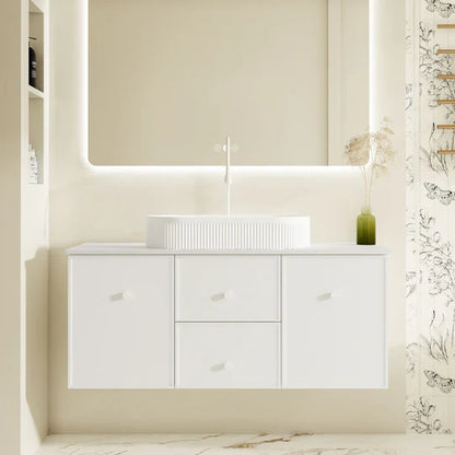 Seattle 1200mm Wall-Hung Cabinet - Matt White - 1200mm / Matt White Cabinet Only