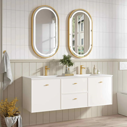 Seattle 1500mm Wall-Hung Cabinet - Matt White - 1500mm / Matt White Cabinet Only