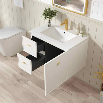 Seattle 750mm Wall-Hung Cabinet - Matt White - 750mm / Matt White Cabinet Only
