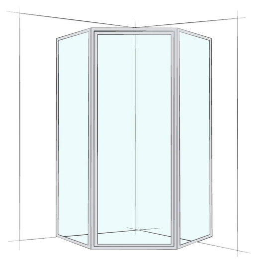 Custom Framed Hex Corner Set-In - Up to 1000 x 1000 / Clear