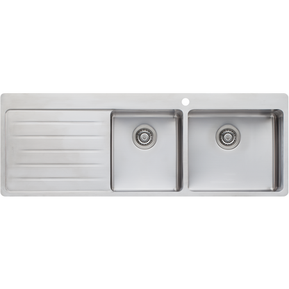 Oliveri Sonetto 1 And 3/4 Bowl Topmount Sink With Left Drainboard Stainless Steel