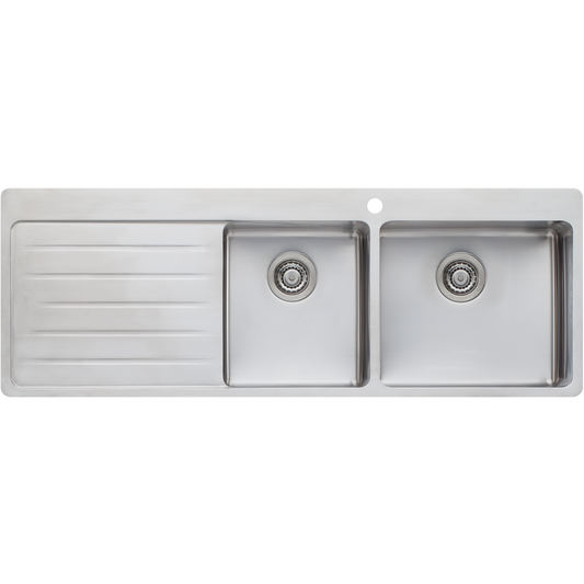 Oliveri Sonetto 1 And 3/4 Bowl Topmount Sink With Left Drainboard Stainless Steel